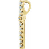 14K Yellow Natural Swiss Blue Topaz Petite Cross Pendant