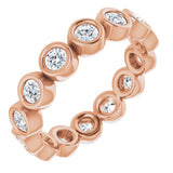 14K Rose 7/8 CTW Natural Diamond Eternity Band Size 5