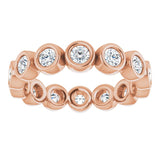 14K Rose 7/8 CTW Natural Diamond Eternity Band Size 5