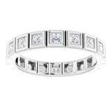 14K White 9/10 CTW Natural Diamond Eternity Band Size 6
