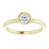 14K Yellow 4.5 mm Natural White Sapphire Ring