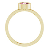 14K Yellow 5.5 mm Natural Pink Tourmaline Ring