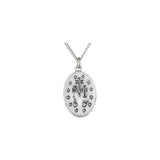 Sterling Silver 28.5x17.75 mm Oval Miraculous Medal 24" Necklace