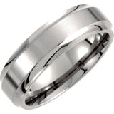 Titanium 7 mm Stepped-Edge Comfort-Fit Band Size 8