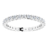 14K White 5/8 CTW Natural Diamond Eternity Band Size 5.5