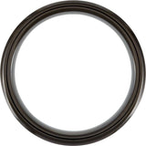 Black PVD Cobalt 8 mm Casted Wood Inlay Comfort-Fit Band Size 13.5