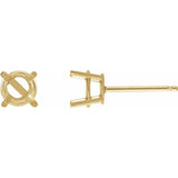 14K Yellow 5 mm Natural Blue Sapphire Stud Earrings