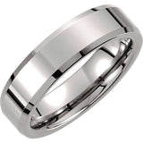Tungsten 6 mm Beveled-Edge Band Size 11.5