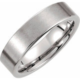 Tungsten 6 mm Comfort-Fit Flat Band Size 8