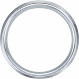 White Tungsten 8 mm Beveled-Edge Comfort-Fit Band Size 8.5