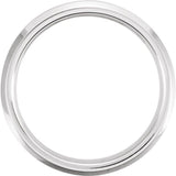 White Tungsten 6 mm Beveled-Edge Inlay Band Size 7