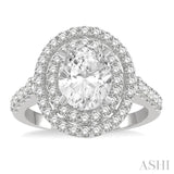 Oval Shape Semi-Mount Diamond Engagement Ring