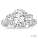 Oval Shape Semi-Mount Diamond Engagement Ring