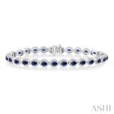 Oval Shape Gemstone & Diamond Bracelet