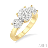 3/4 Ctw Lovebright Round Cut Diamond Ring in 14K Yellow and White Gold