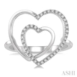 Double Heart Shape Diamond Fashion Ring