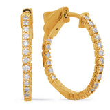 14 Kt Yellow Gold Hoops Earrings