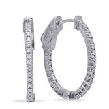 14 Kt White Gold Hoops Earrings