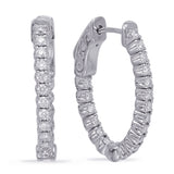 14 Kt White Gold Hoops Earrings