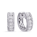 14 Kt White Gold Huggies Earrings