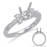 14 Kt White Gold Vintage Engagement Rings