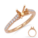 14 Kt Rose Gold Side Stone - Prong Set Engagement Rings