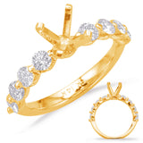 14 Kt Yellow Gold Side Stone - Prong Set Engagement Rings