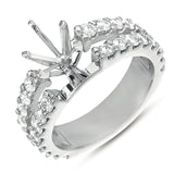 14 Kt White Gold Split Shank Engagement Rings