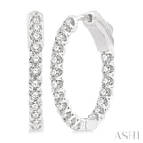 3/4-Inch Round Inside-Out Diamond Hoop Earrings