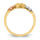 14k Tri-color Plumeria Ring