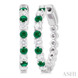 Gemstone & Diamond Hoop Earrings