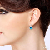 Silver Gemstone & Diamond Earrings