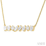 Mixed Shape Scatter Diamond Fashion Necklace