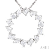 Circle Mixed Shape Diamond Fashion Pendant