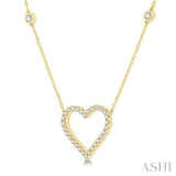 Heart Shape Diamond Station Necklace