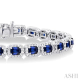 Gemstone & Halo Diamond Bracelet