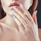 2.00 Ctw East-West Set Oval Cut Diamond Eternity Wedding Band in 14K White Gold