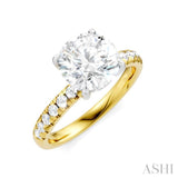 1/3 Ctw Circular Shape Round Cut Diamond Semi-Mount Engagement Ring in 14K Yellow and White Gold