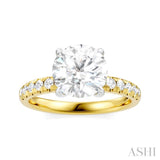 1/3 Ctw Circular Shape Round Cut Diamond Semi-Mount Engagement Ring in 14K Yellow and White Gold