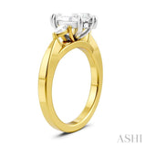 1/4 Ctw Tri-Mount Marquise Shape Center Pear and Round Cut Diamond Semi-Mount Engagement Ring in 14K Yellow and White Gold