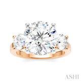 1 Ctw Tri-Mount Past, Present and Future Round Cut Diamond Semi-Mount Engagement Ring in 14K Rose and White Gold