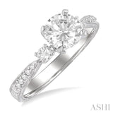 1/5 Ctw Diamond Semi-Mount Engagement Ring in 14K White Gold