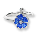 Blue Sterling Silver Floral Rings